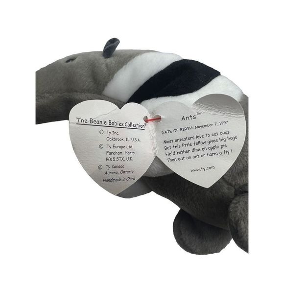 1998 VINTAGE TY BEANIE ANTEATER NAMED ANTS PLUSH/STUFFED ANIMAL WITH HANG TAG - Picture 6 of 6